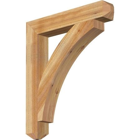 Ekena Millwork Thorton Craftsman Rough Sawn Bracket, Western Red Cedar, 4"W x 26"D x 30"H BKT04X26X30THR04RWR